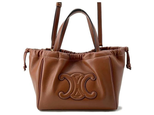 Céline Celine Handbag Small Cabas Drawstring Cuir Triomphe